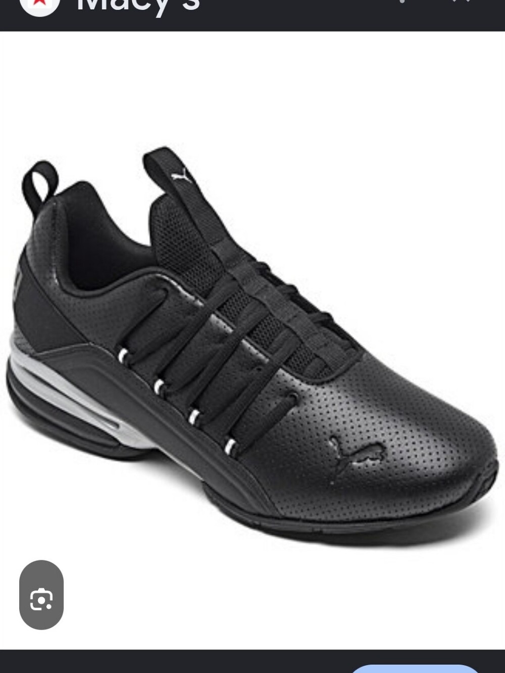 Puma Men's Black Perforated Athletic Sneakers New